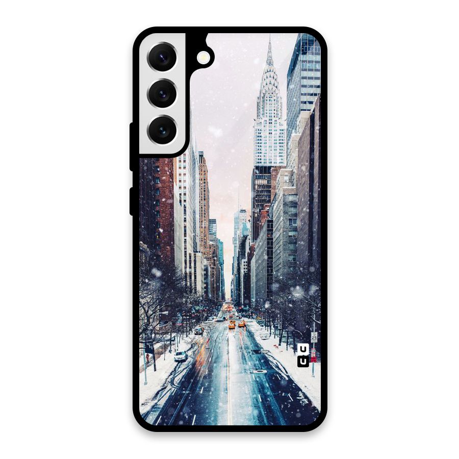 City Snow Glass Back Case for Galaxy S22 Plus 5G