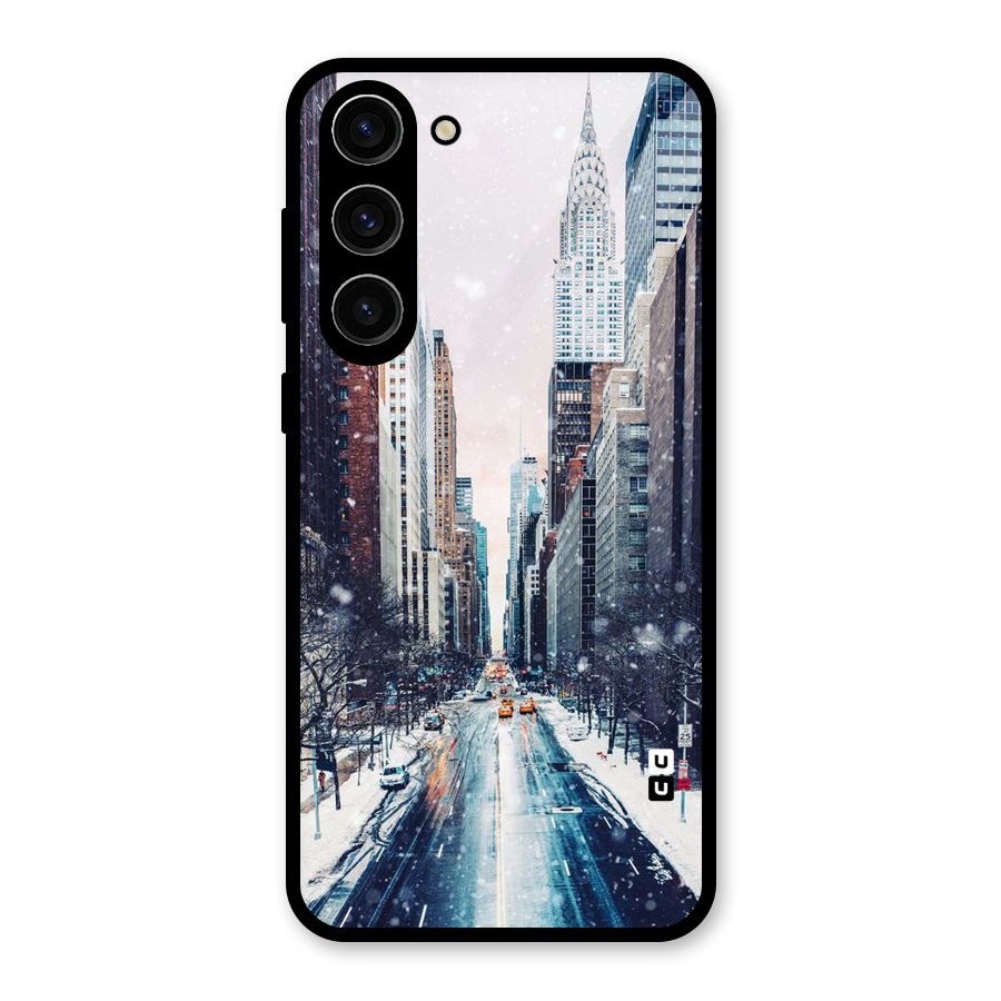 City Snow Glass Back Case for Galaxy S23 Plus