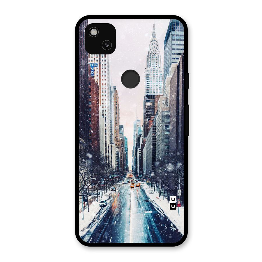 City Snow Glass Back Case for Google Pixel 4a