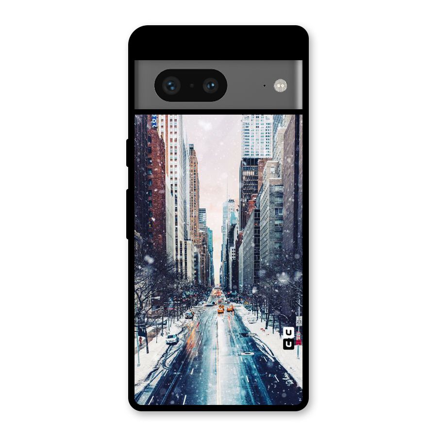 City Snow Glass Back Case for Google Pixel 7