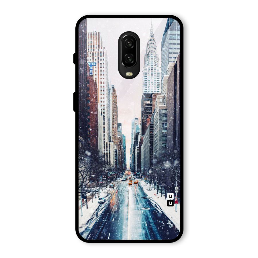 City Snow Glass Back Case for OnePlus 6T