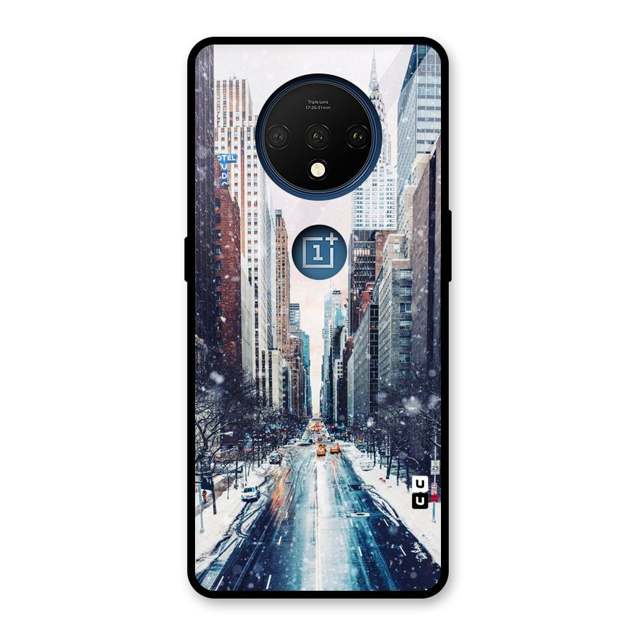City Snow Glass Back Case for OnePlus 7T