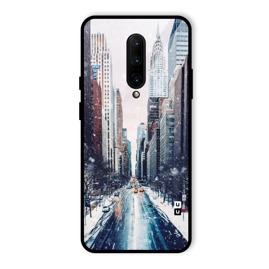 City Snow Glass Back Case for OnePlus 7 Pro