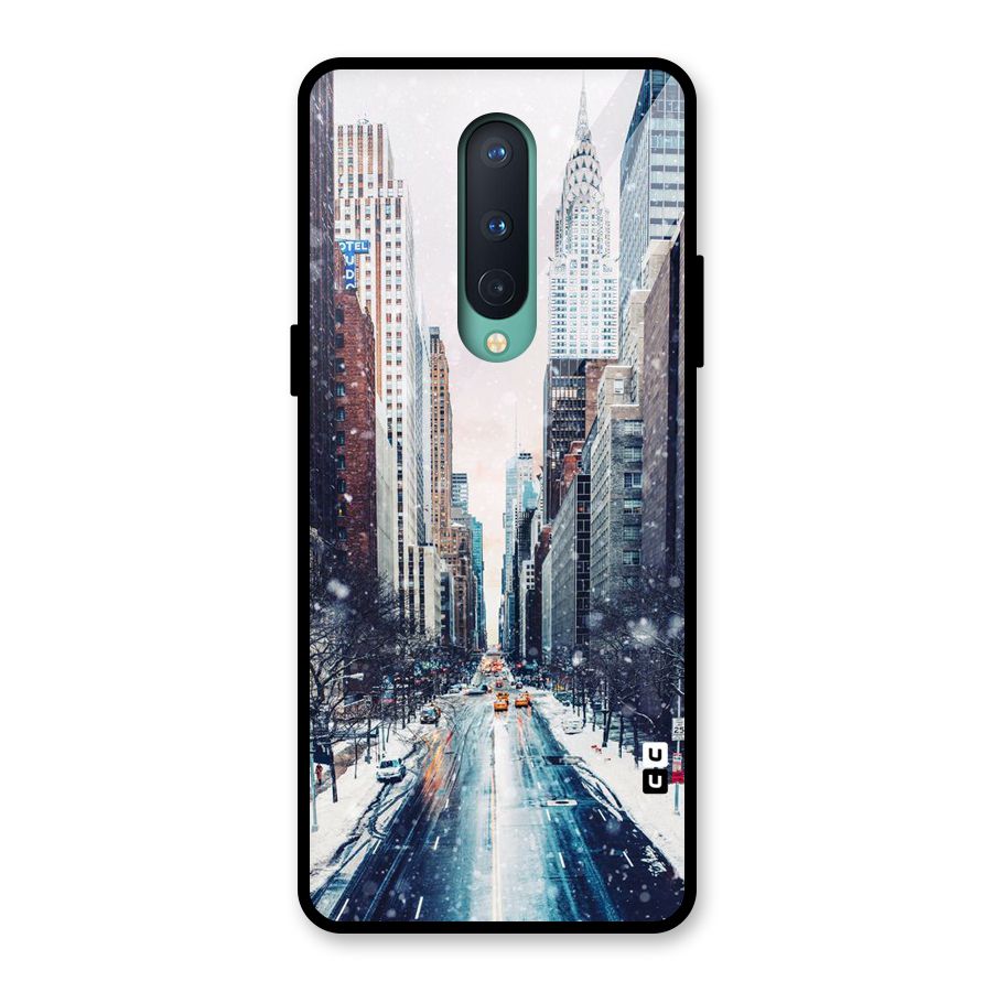 City Snow Glass Back Case for OnePlus 8