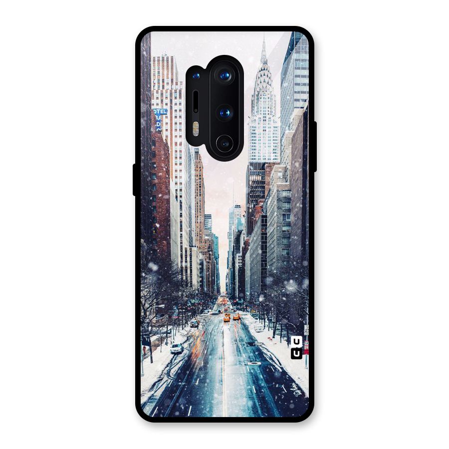 City Snow Glass Back Case for OnePlus 8 Pro