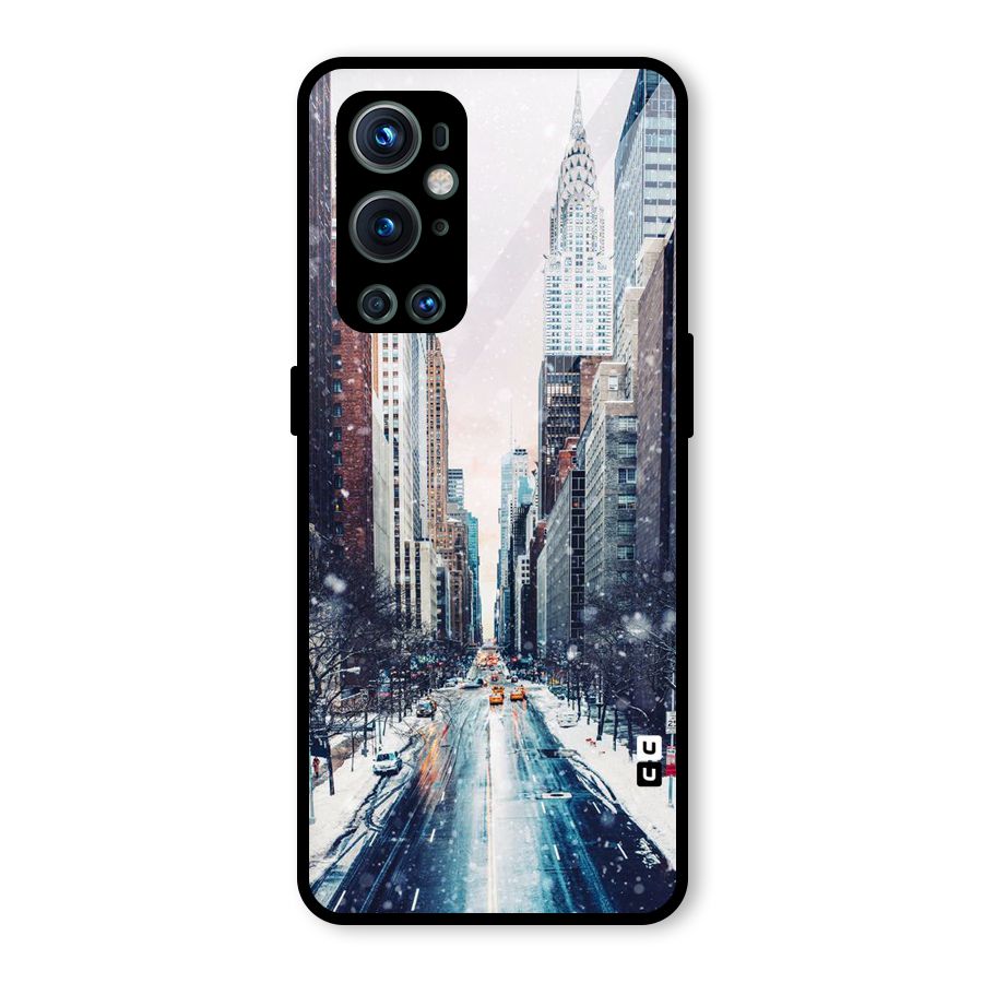 City Snow Glass Back Case for OnePlus 9 Pro