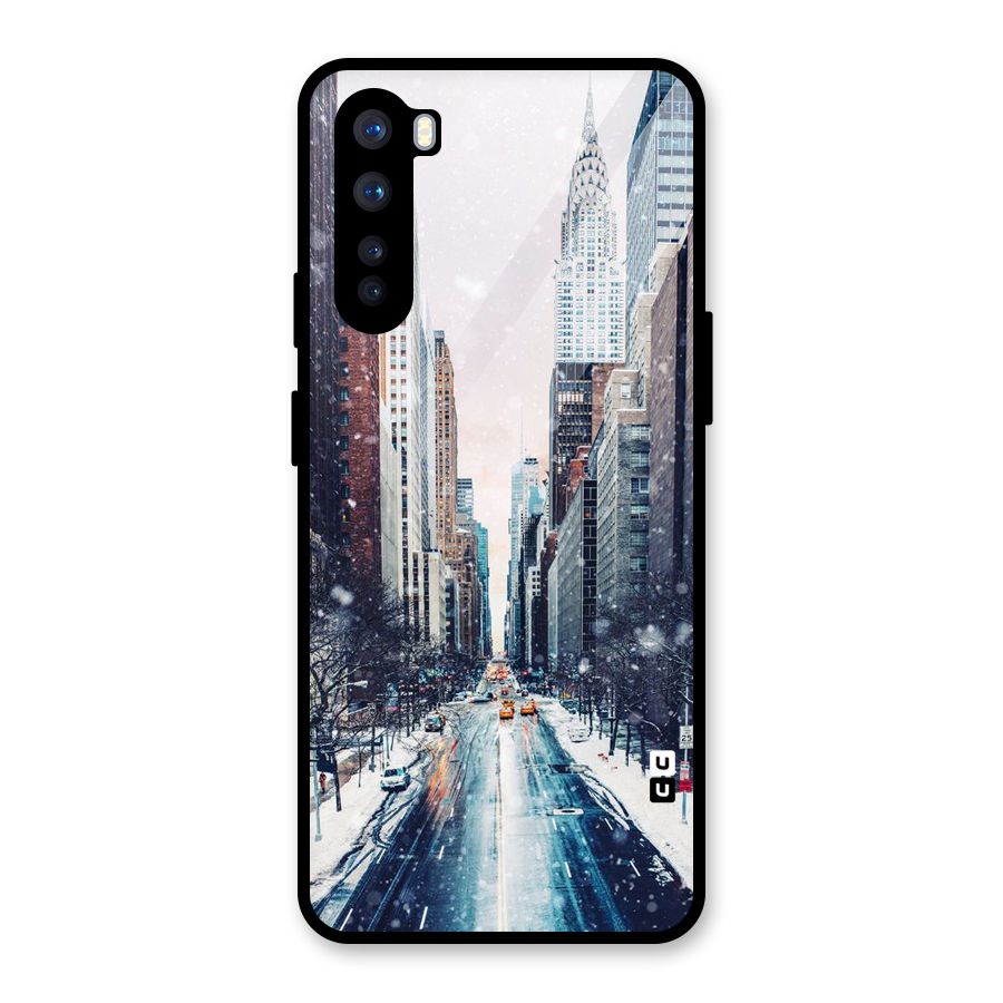 City Snow Glass Back Case for OnePlus Nord