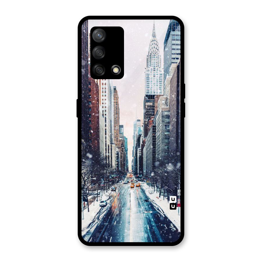 City Snow Glass Back Case for Oppo F19