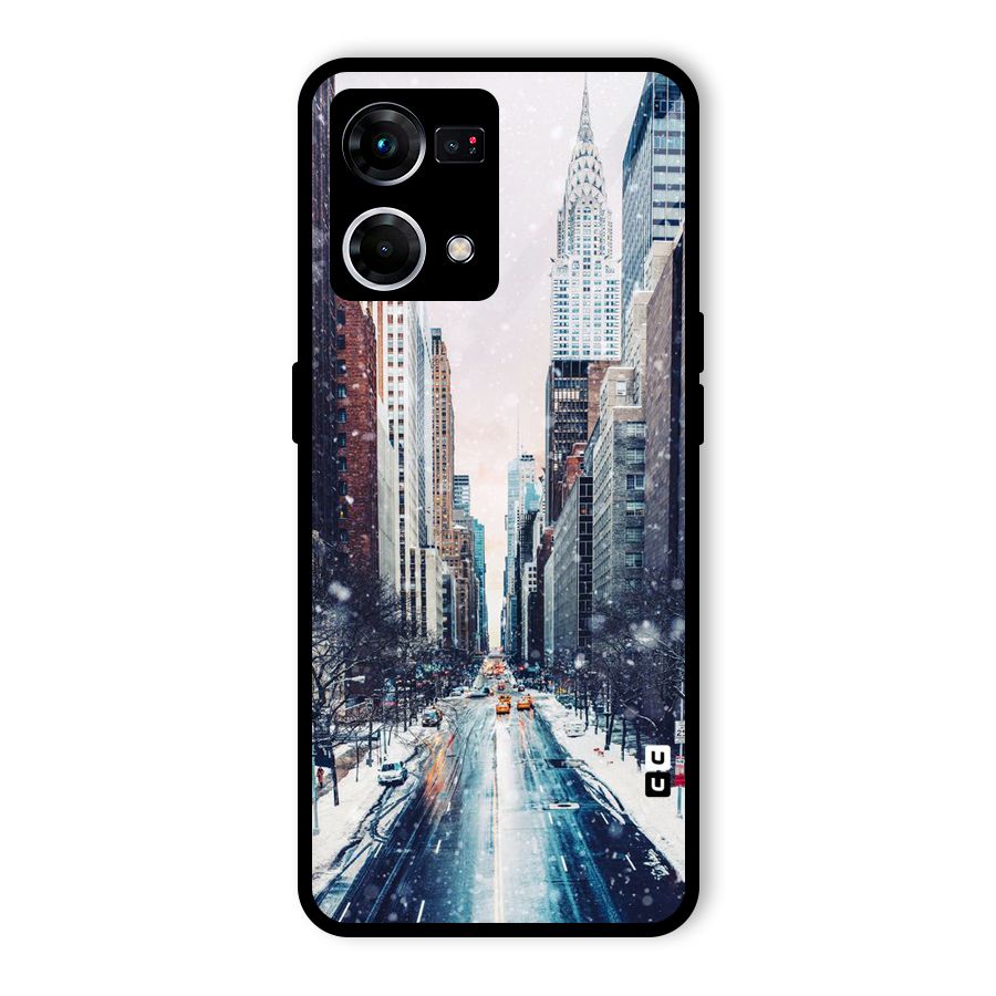 City Snow Glass Back Case for Oppo F21s Pro 4G