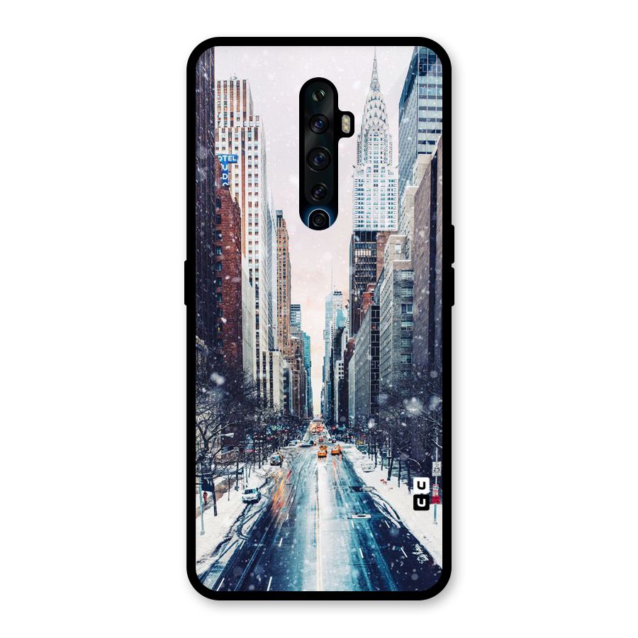 City Snow Glass Back Case for Oppo Reno2 F