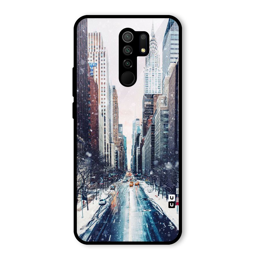 City Snow Glass Back Case for Poco M2