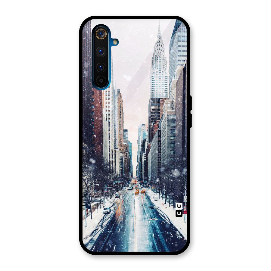 City Snow Glass Back Case for Realme 6 Pro