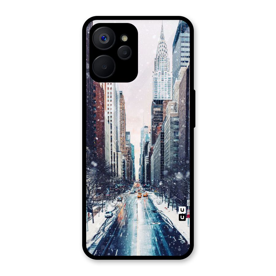 City Snow Glass Back Case for Realme 9i 5G