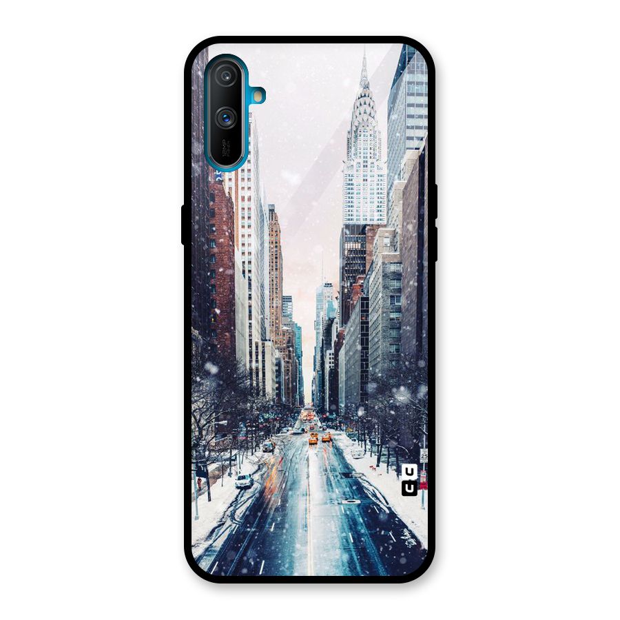 City Snow Glass Back Case for Realme C3
