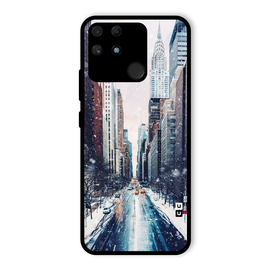 City Snow Glass Back Case for Realme Narzo 50A