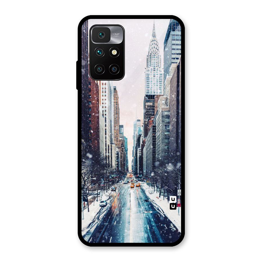 City Snow Glass Back Case for Redmi 10 Prime