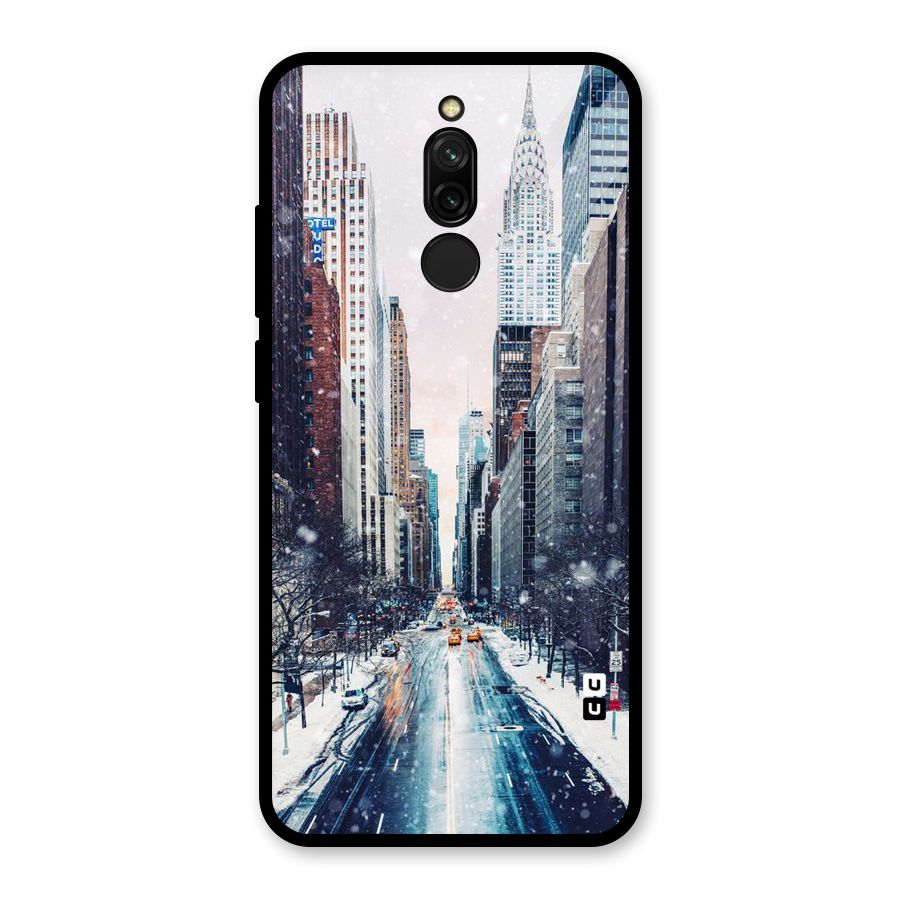 City Snow Glass Back Case for Redmi 8