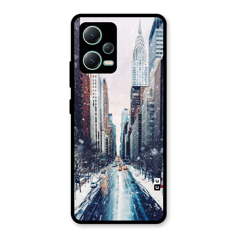 City Snow Glass Back Case for Redmi Note 12 5G