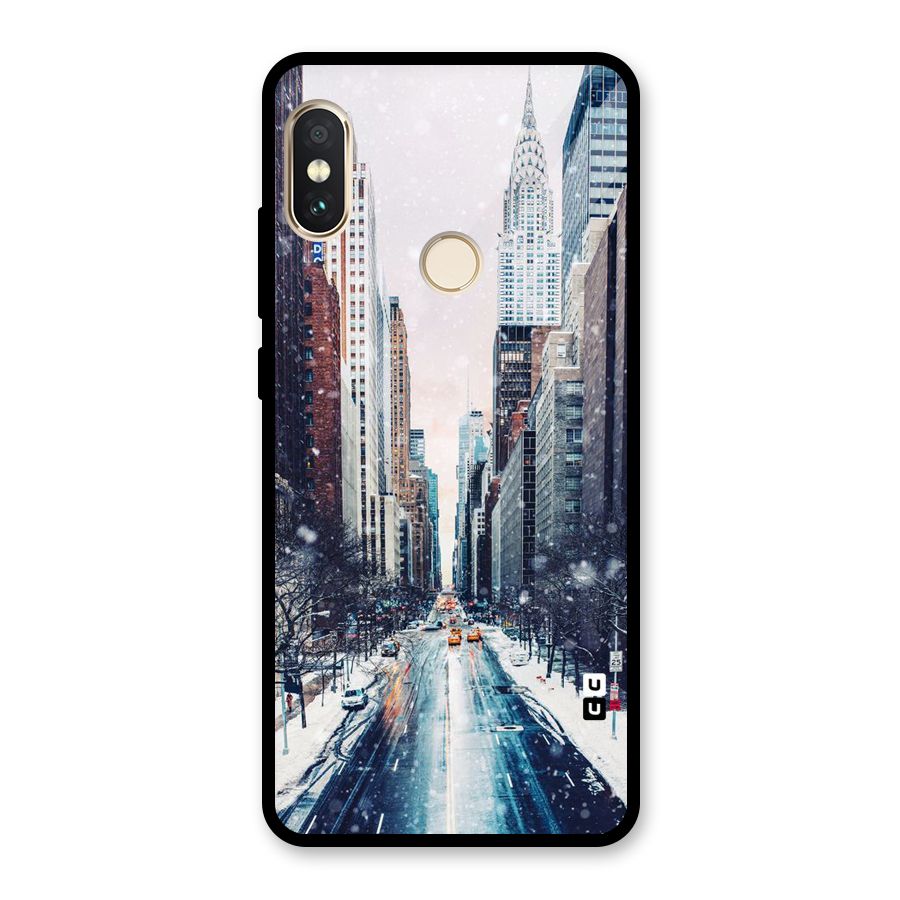 City Snow Glass Back Case for Redmi Note 5 Pro