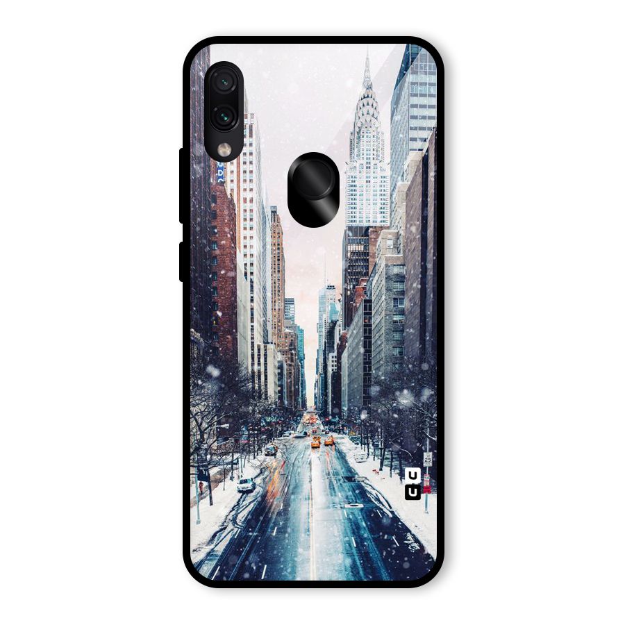 City Snow Glass Back Case for Redmi Note 7 Pro