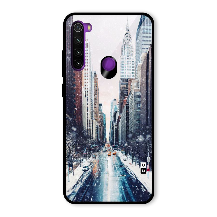 City Snow Glass Back Case for Redmi Note 8