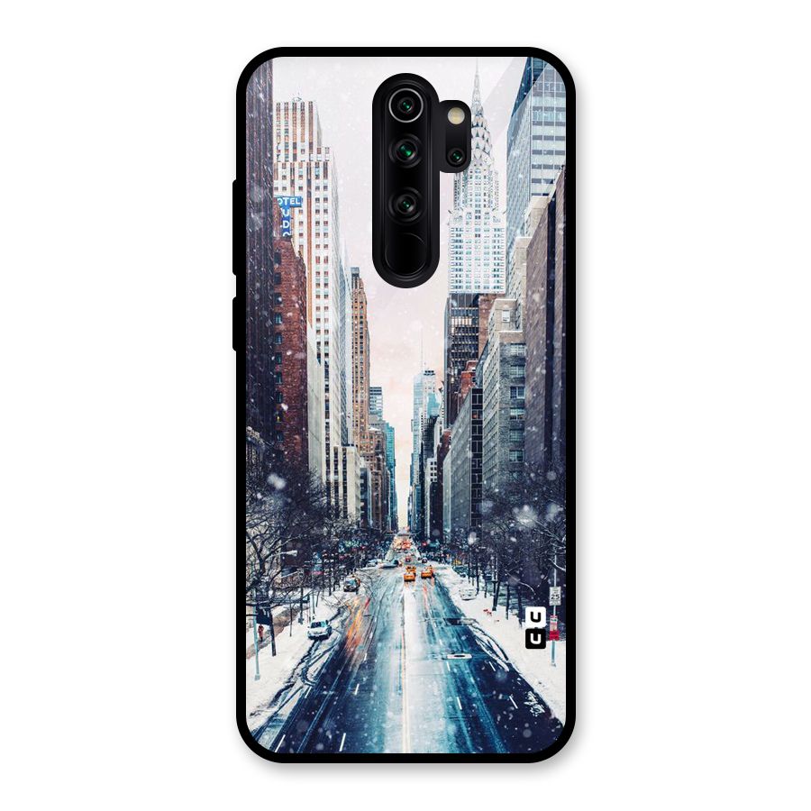 City Snow Glass Back Case for Redmi Note 8 Pro