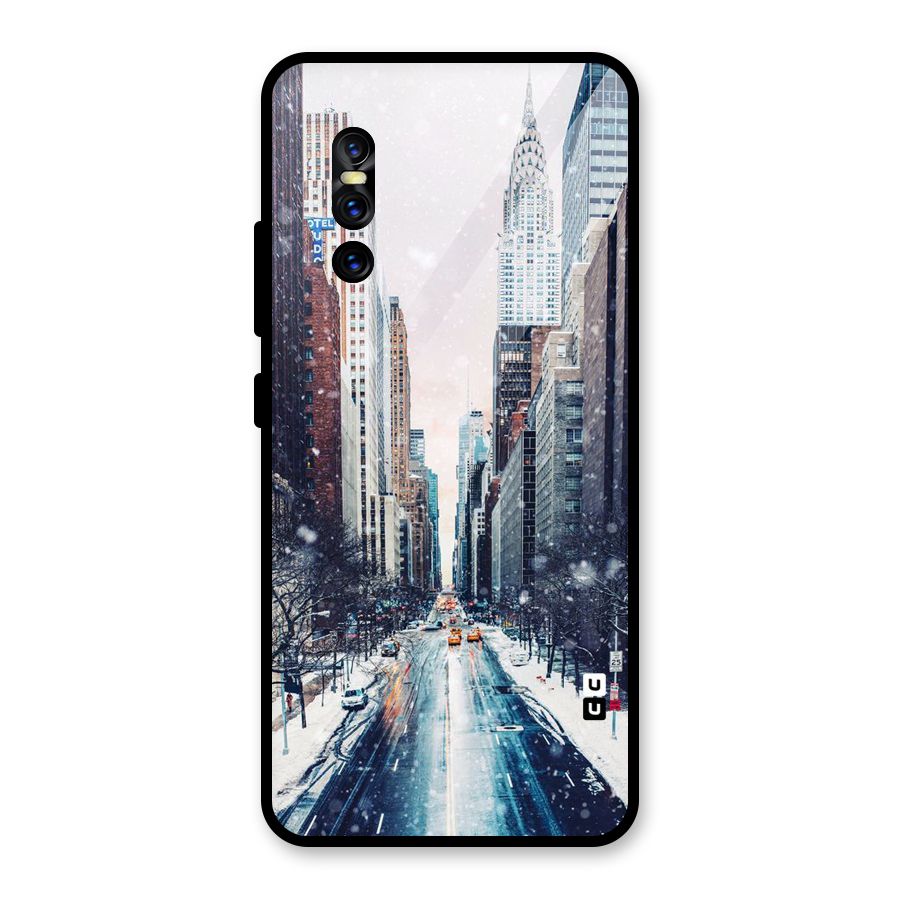 City Snow Glass Back Case for Vivo V15 Pro