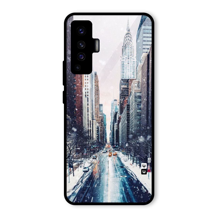 City Snow Glass Back Case for Vivo X50