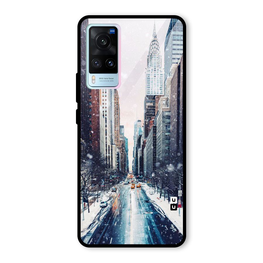 City Snow Glass Back Case for Vivo X60