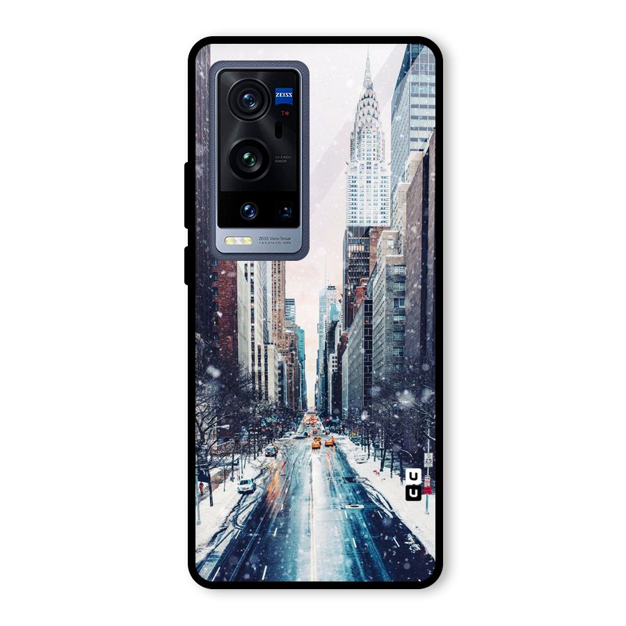 City Snow Glass Back Case for Vivo X60 Pro Plus