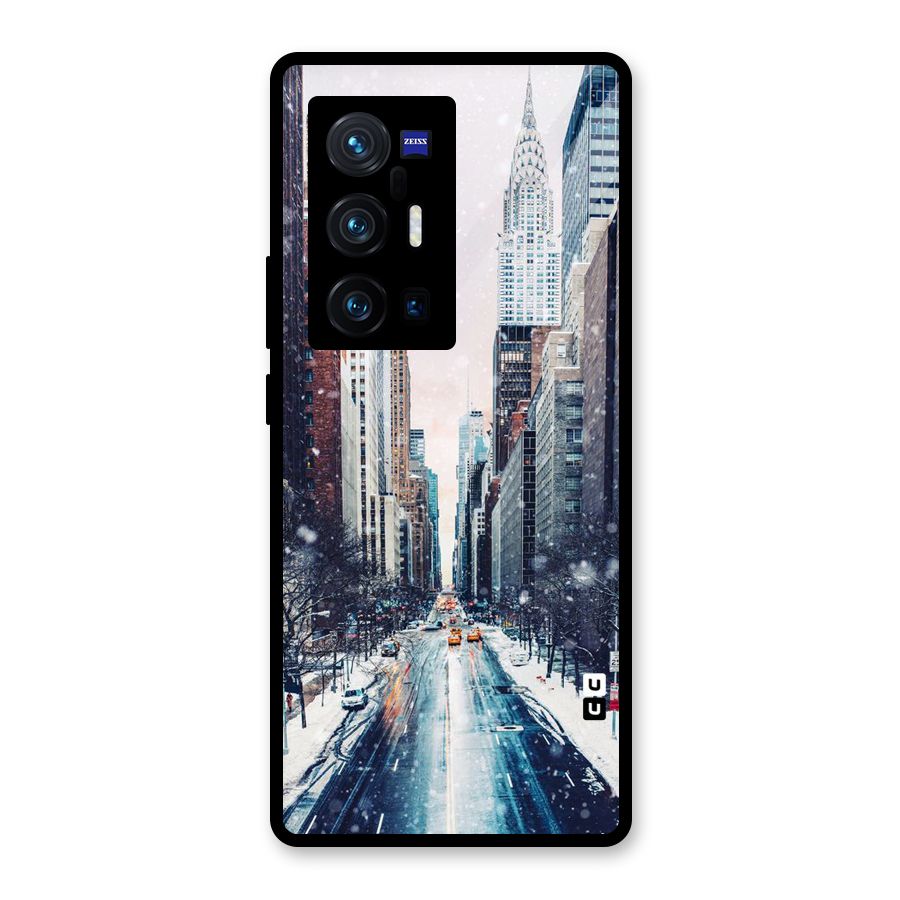 City Snow Glass Back Case for Vivo X70 Pro Plus
