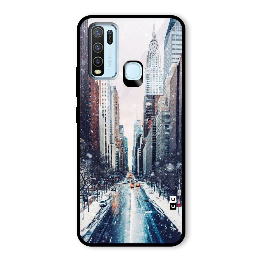 City Snow Glass Back Case for Vivo Y30