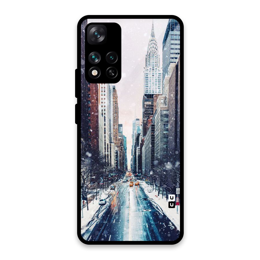 City Snow Glass Back Case for Xiaomi 11i HyperCharge 5G