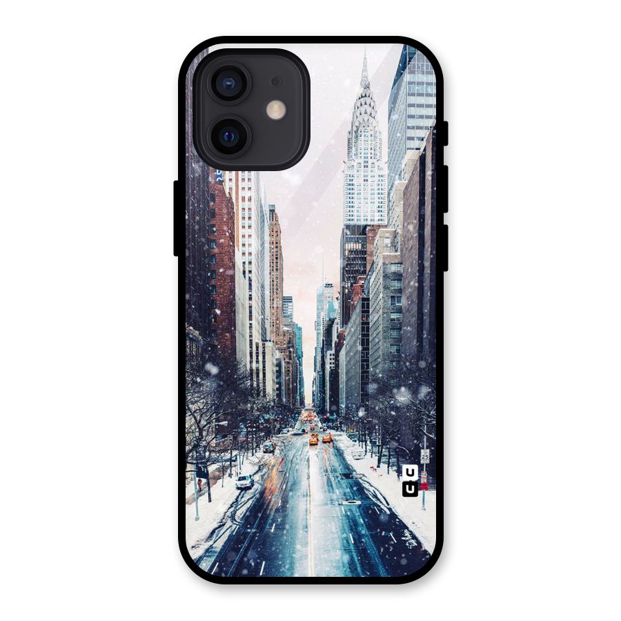 City Snow Glass Back Case for iPhone 12
