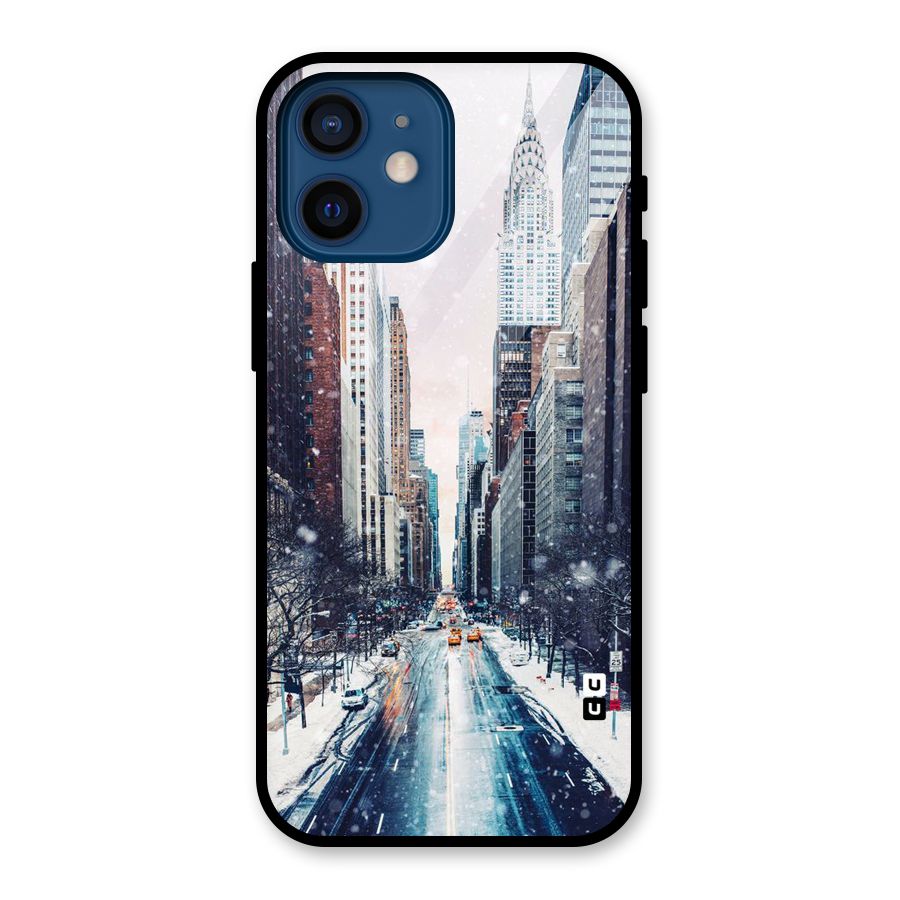 City Snow Glass Back Case for iPhone 12 Mini