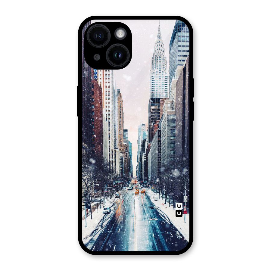 City Snow Glass Back Case for iPhone 14