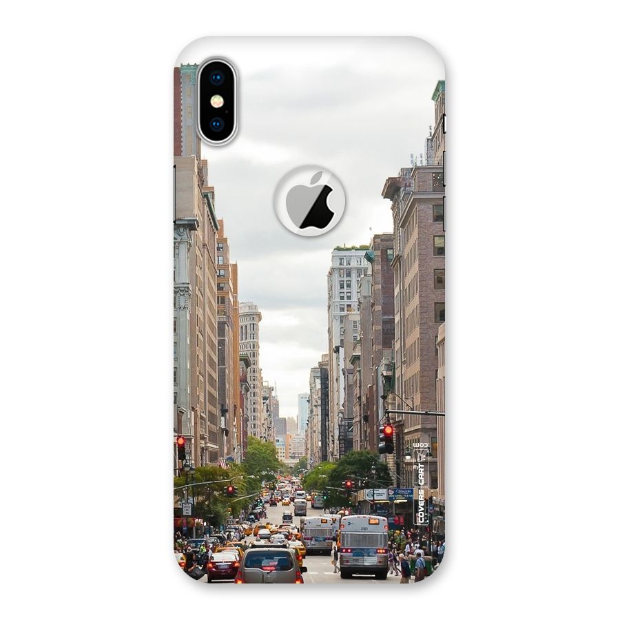 City Street View Back Case for iPhone XS Logo Cut