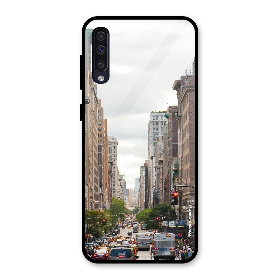 City Street View Glass Back Case for Galaxy A50