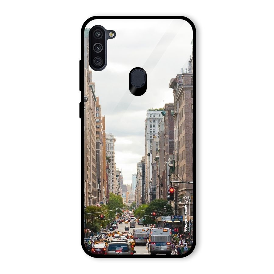 City Street View Glass Back Case for Galaxy M11