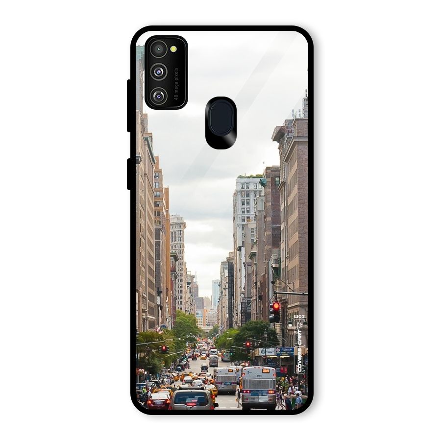 City Street View Glass Back Case for Galaxy M30s