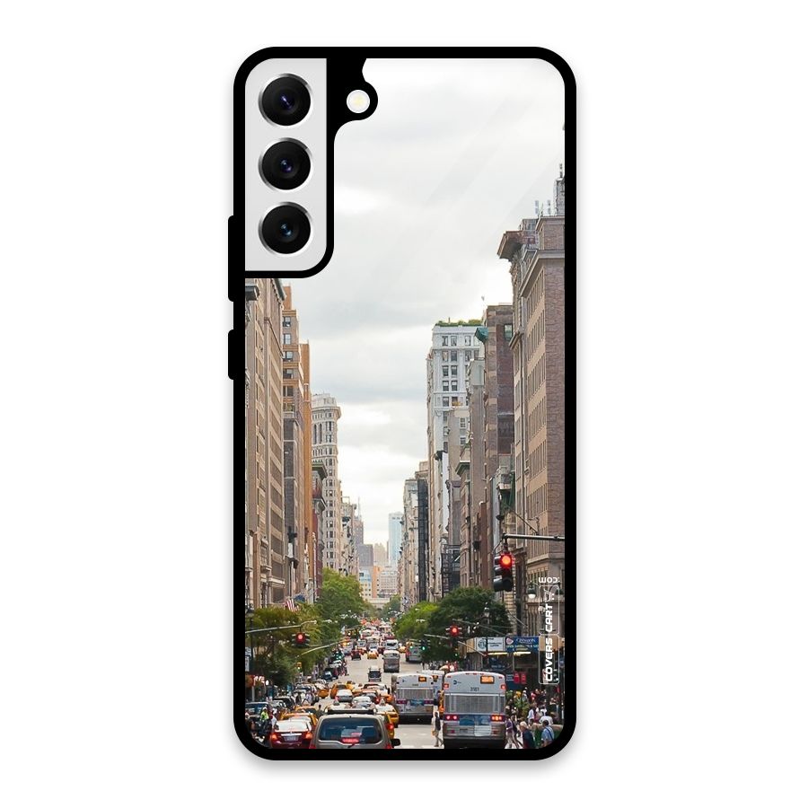 City Street View Glass Back Case for Galaxy S22 Plus 5G