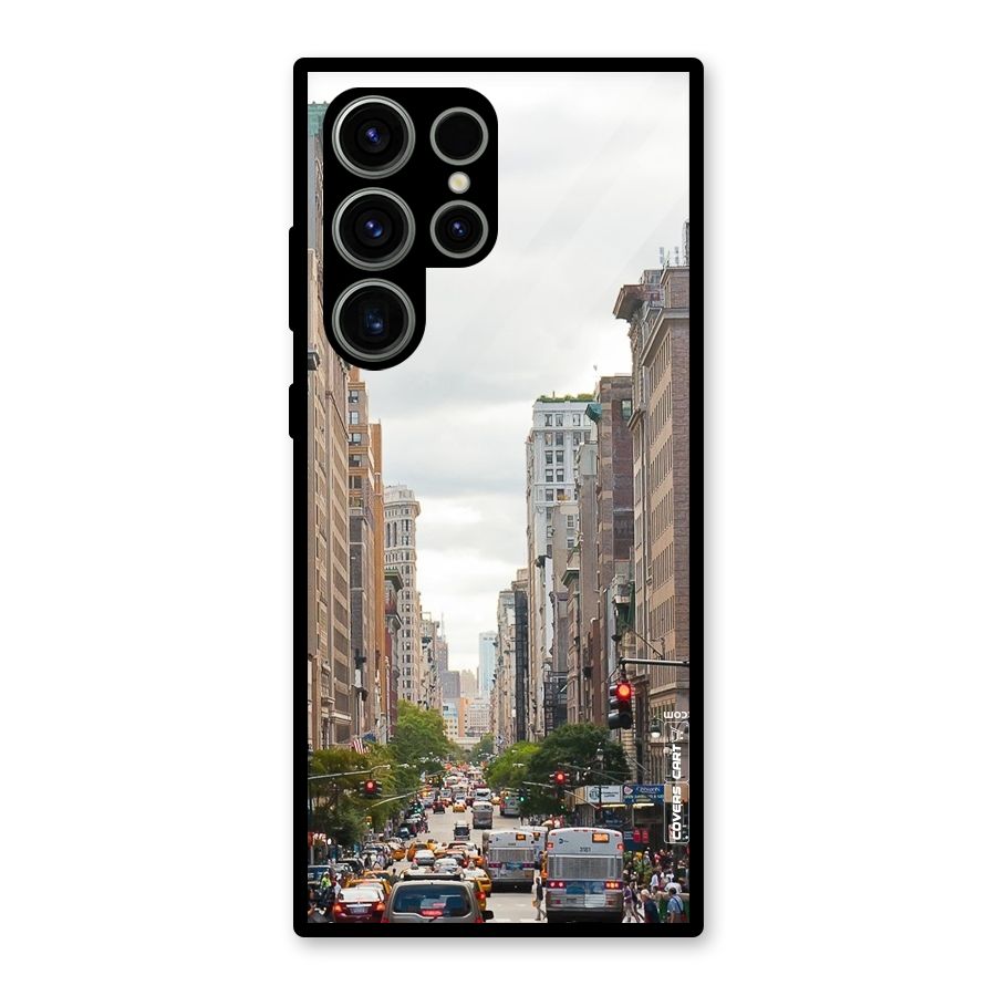 City Street View Glass Back Case for Galaxy S23 Ultra