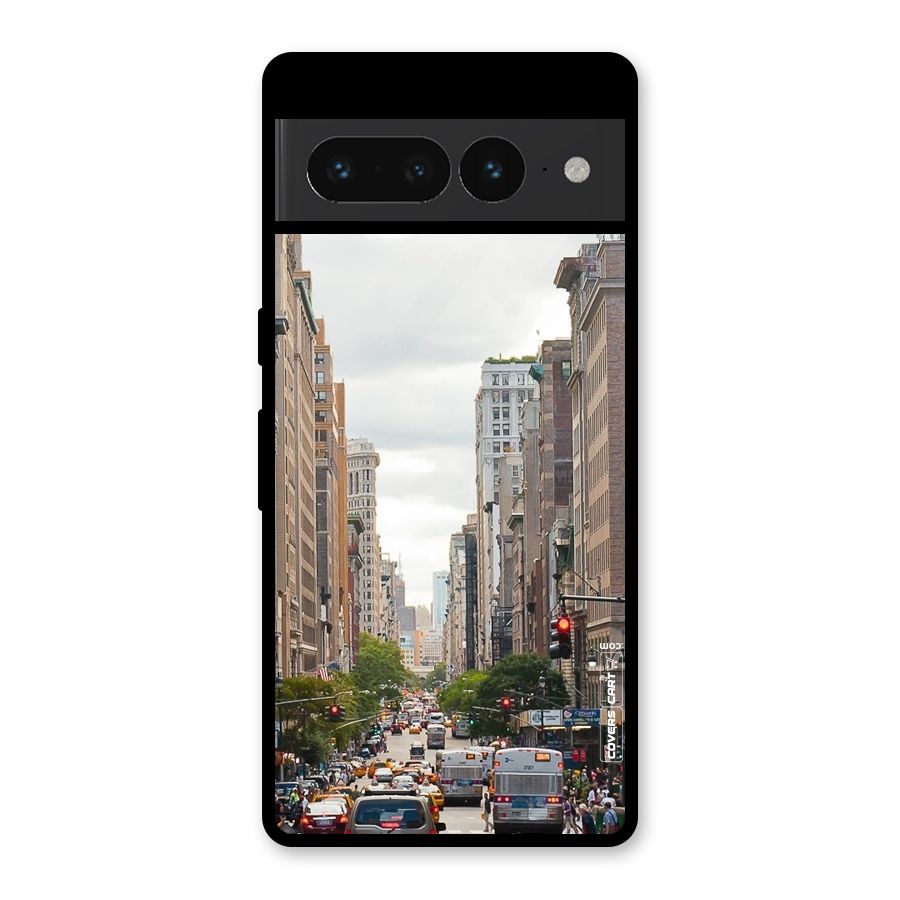 City Street View Glass Back Case for Google Pixel 7 Pro
