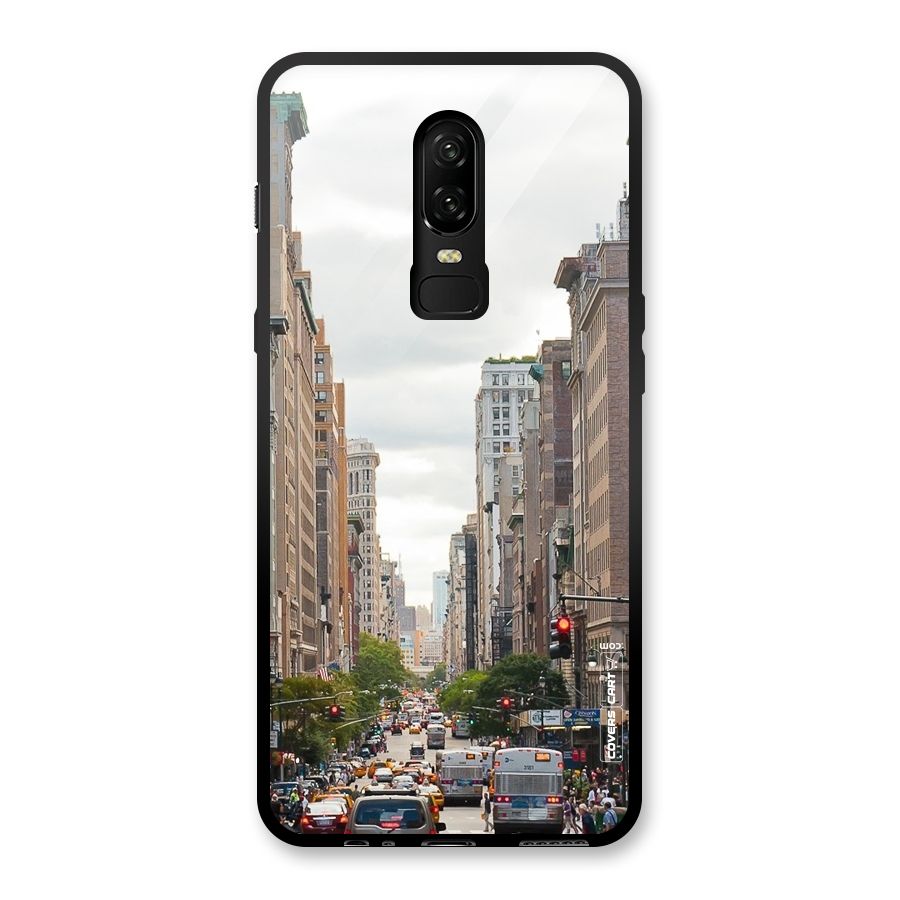 City Street View Glass Back Case for OnePlus 6