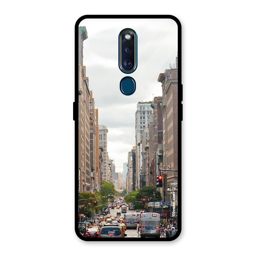 City Street View Glass Back Case for Oppo F11 Pro