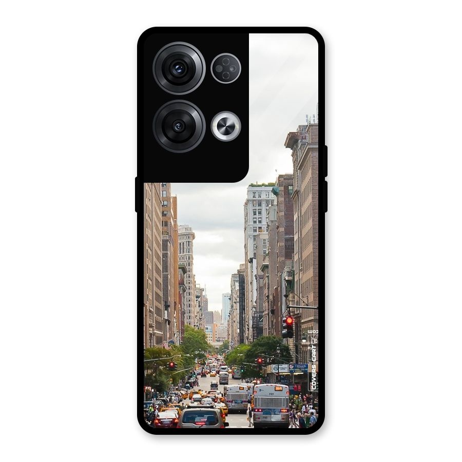 City Street View Glass Back Case for Oppo Reno8 Pro 5G