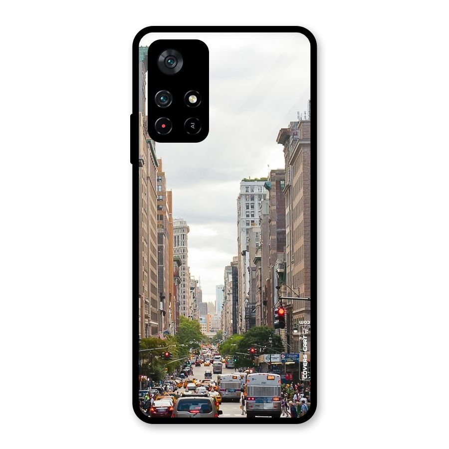 City Street View Glass Back Case for Poco M4 Pro 5G