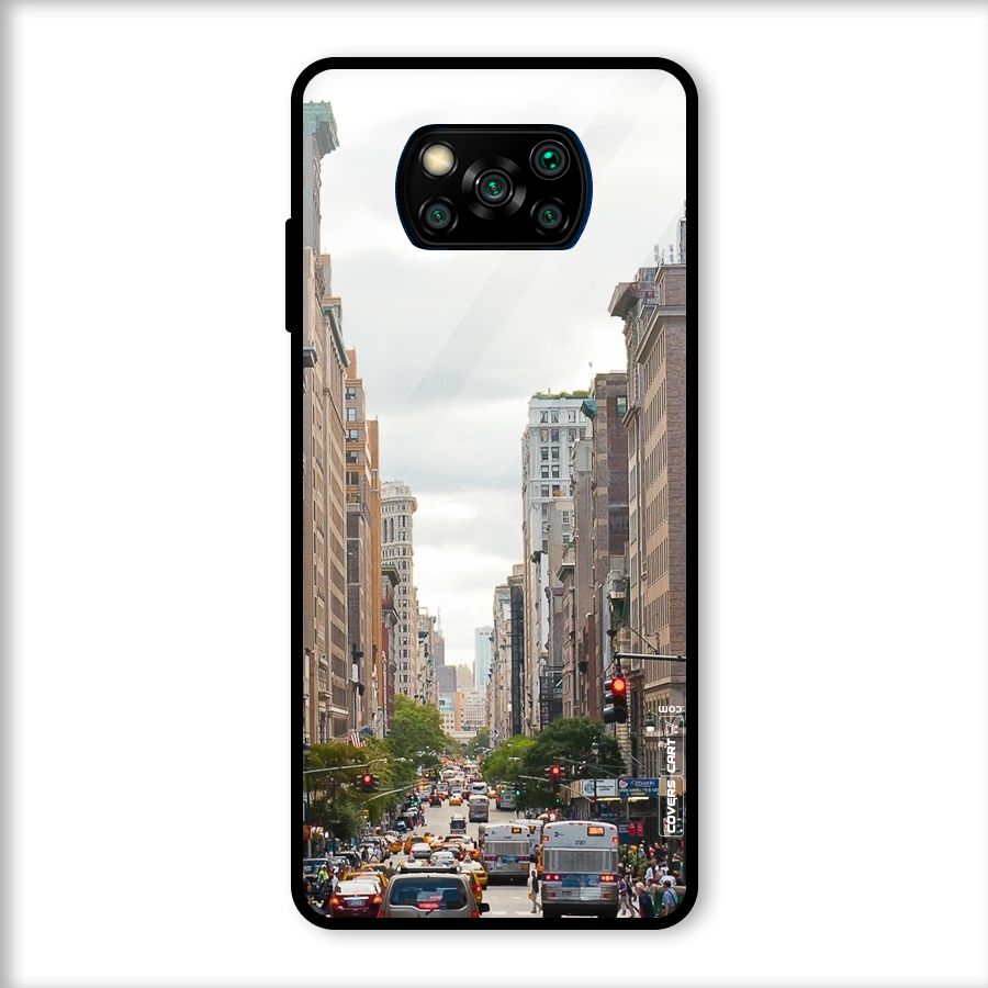 City Street View Glass Back Case for Poco X3
