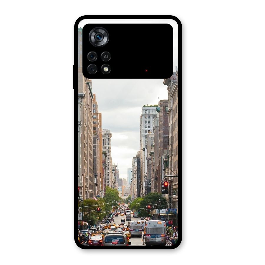 City Street View Glass Back Case for Poco X4 Pro 5G