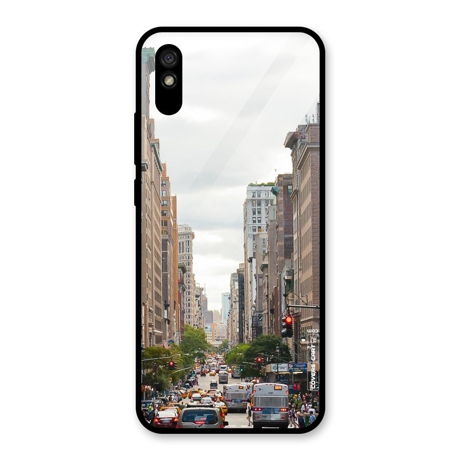 City Street View Glass Back Case for Redmi 9i
